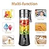 Portable-Blender-Ksera-Smoothie-Juicer-Cup-Personal-Mini-Blender-for-Smoothies-and-Shakes-Six-Blades-in-3D-380ml-13oz-2000mAh-Powerful-USB-Rechargeable-Home-Travel-Handheld-Fruit-Juicer-Black Portable Blender, Ksera Smoothie Juicer Cup, Personal Mini Blender for Smoothies and Shakes- Six Blades in 3D, 380ml…