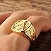 PMTIER Men's Engraving Stainless Steel Fraternity Freemason Masonic Rings Gold Plated Size 9