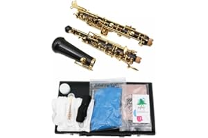 ModouString Oboe instrument for beginners C Key Semi-automatic Golden Keys Fork-F resonance Golden plated (Ebony wood)