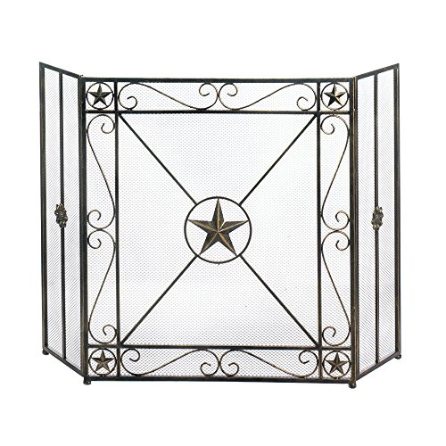 Accent Plus Fireplace Screens Decorative, Iron Western Star Rustic Fireplace Screen