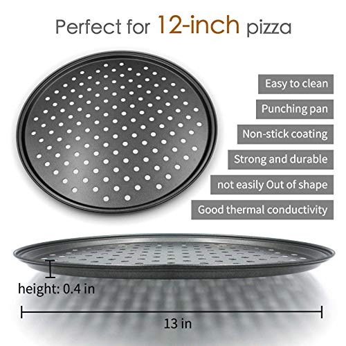 Pizza Pan for Oven, 12 inch Nonstick Pizza Pans, Carbon Steel Pizza Pan