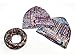 Jemis Womens Cotton Chemo Hat Beanie Scarf - Beanie Cap Bandana for Cancer (Purple and Blue)
