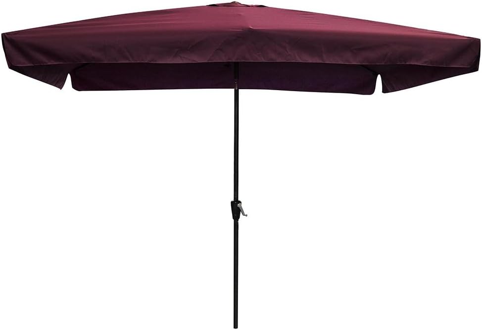 Amazon Com Yescom 10x6 5ft 2x3m Rectangle Aluminum Patio Umbrella W Valance Sunshade Crank Tilt Market Garden Yard Wine Red Garden Outdoor