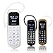 LONG-CZ J8 Unlock mini mobile phone Bluetooth dialer earphone 0.66 inch Single SIM card MP3 SMS Low radiation cell phones (Gold)