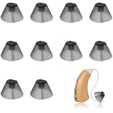 YAFIYGI 10 Counts Hearing Aid Ear Tips Replacement Fit Standard Receiver Tulip Domes Dark Gray Split Ear Rub Piece Comfortable Hearing Amplifier Kit Perfect for Open Air Open fit Hearing Aid Wax Guards
