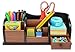 Cherry Brown Wooden Office Desk Organizer With Multiple Shelves/Racks and 1 Drawer for Office Supplies and Desk Accessories - Can be Used on Desktop|Table|Counter in Kitchen or At Work