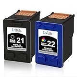 LxTek Remanufactured Ink Cartridge Replacement For HP 21 & HP 22 (1 Black | 1 Tri-Color) C9351AN C9352AN