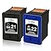 LxTek Remanufactured Ink Cartridge Replacement For HP 21 & HP 22 (1 Black | 1 Tri-Color) C9351AN C9352AN