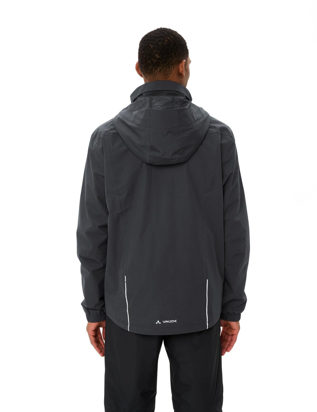 VAUDE Escape Bike Light Regenjacke Herren – Fahrradjacke wasserdicht atmungsaktiv winddicht, 2-Lagen mit verstaubarer Kapuze, black,L 5