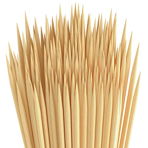 CandyHome Natural Bamboo Skewers for Shish Kabob, BBQ, Appetizer, Vegetables, Cheese, Fruit, Corn and More Food, 6 inch 200 Pcs