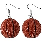 Sports Basketball Dangle Earrings Cute Basketball Football Drop Earrings Basketball Player Jewelry Gifts for Women