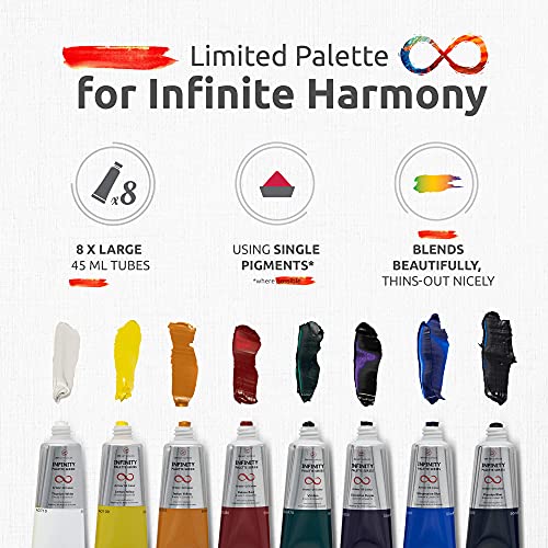 ZenART Oil Paints for Artists 8 x Large 50ml Tubes Impressionist