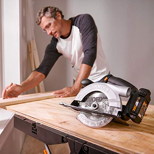 WORX WX529.9 Akku Handkreissäge 20V - mit einstellbarem Schnittwinkel, schnellem Sägeblattwechsel & Anschluss für… – Bild 4