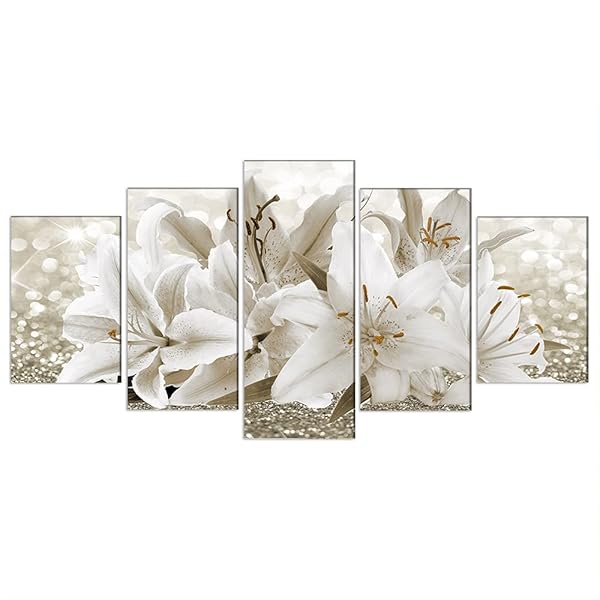 LUDUHU ARTS MODERN FLOWER THEME WALL ART – ABSTRACT ORCHID CANVAS WALL DECOR FLOWER ABSTRACT PAINTING STILL LIFE CANVAS WALL ART FOR HOME DECOR (I,OVERSIZE 40X20INCH)