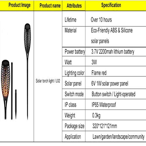 image for ChYoung 4 Pack Solar Lights, Waterproof Flickering Flames Torches Ligh