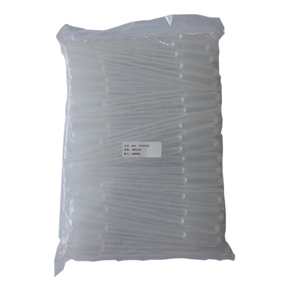 BIPEE 5ml Graduated Transfer Pipettes, 210mm Length Plastic Dropper, Pack of 100pcs