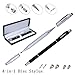 Stylus,TouchFine(TM) 4-in-1 Fine Point Replaceable Precision Disc Stylus(2Pcs) with 2 Replaceable Disc Tips, 4 Replaceable Fiber Tips-Black/Silver