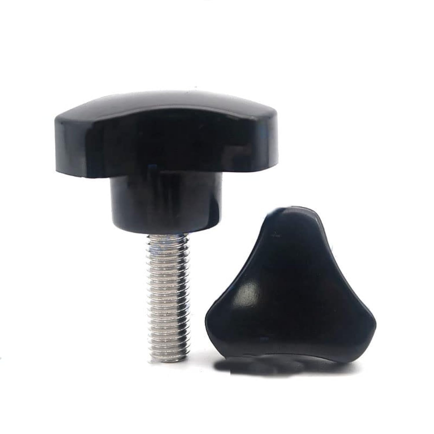 Star Knobs M5 x 50mm Triangle Head Screw Clamping Nuts Knob Grips Female Thread Bakelite Handle Black