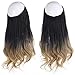 Ombre Hair Extension Black Ash Blonde Bayalage Long 16