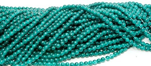 Round Glass Bead - 200pc Strand - Solid Color - Teal