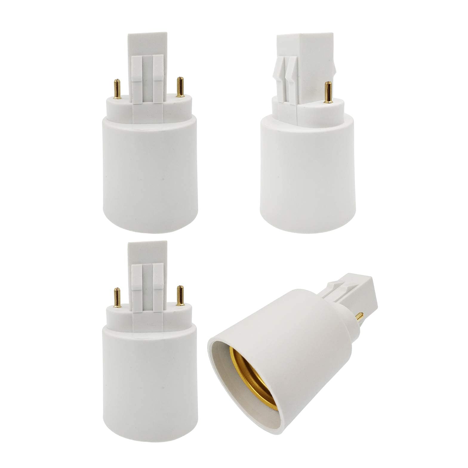 Photo 1 of E-Simpo 4pcs GX23 to E26/E27 Bulb Socket Adapter GX23 Lamp Bulb Base Adapter,CFL GX23 to Screw Edison E26 E27 Lamp Holder Converter(Pack of 4)