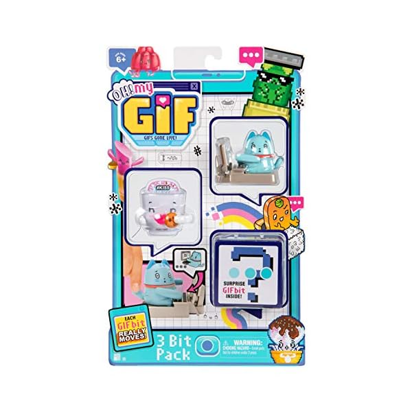 OH! MY GIF 3 Bit Toy Pack - Catly & Smoochy Collectable Real Life Animated Figures Plus Mystery Toy & GIF Download