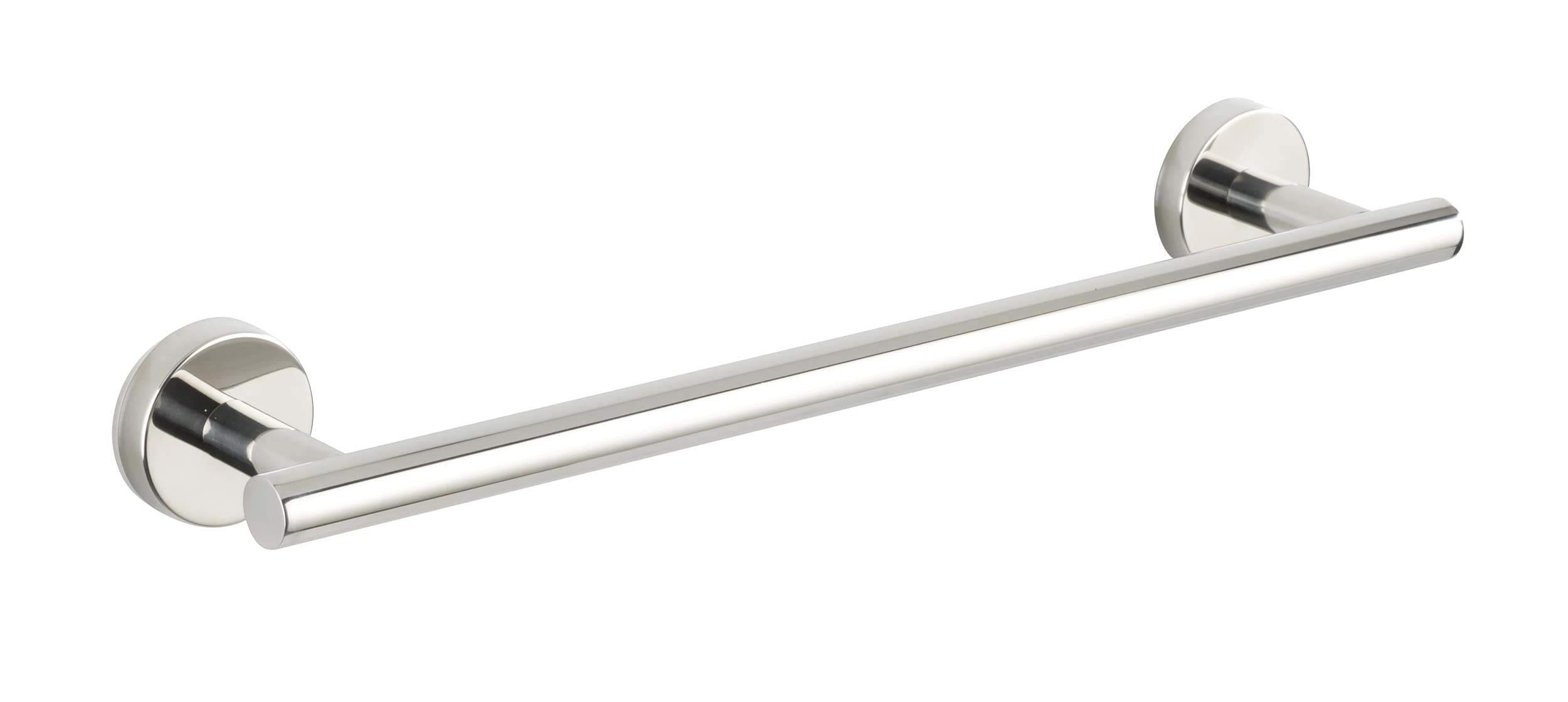 WENKO Bosio Shiny Bath Towel Rail with Space for Towels, Solid Quality, Rustproof Stainless Steel with Shiny Finish, 40 x 5.5 x 7 cm