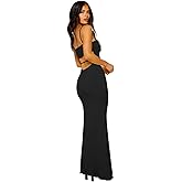 VANCOL Women's Cutout Backless Maxi Dress Sexy Sleeveless Tight Slip Spaghetti Strap Long Dresses