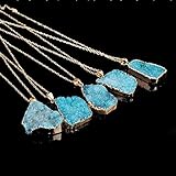 KeyZone Crystal Quartz Healing Necklace Gemstone Necklace Pendant Aqua