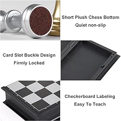 Mini Magnetic Chess Board Game with Gold and Silver