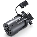 MICTUNING Heavy Duty 7 way to 4 way Flat Blade Trailer Adapter Plug with Secure Cap Weatherproof