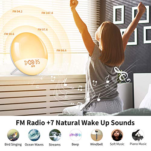Wake Up Light Sunrise Alarm Clock for Kids,LBell Night Light/Sunrise