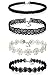 FIBO STEEL 1-4 Pcs Lace Choker Necklace for Women Girls Tattoo Necklace