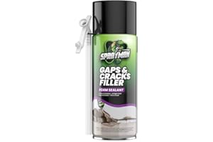 Sprayman Gaps and Cracks Filler Foam - Polyurethane Expanding Foam Sealant for Insulating Doors & Windows, Waterproof & Paintable, Straw Use - 12oz, 1 Pack