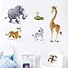 decalmile Jungle Animals Wall Decals Tiger Giraffe Elephant Wall Stickers Kids Room Wall Decor Baby Boys Bedroom Nursery Playroom Decoration