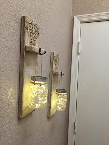 Set of 2 Wireless wall sconces 16.5" x 4.5"