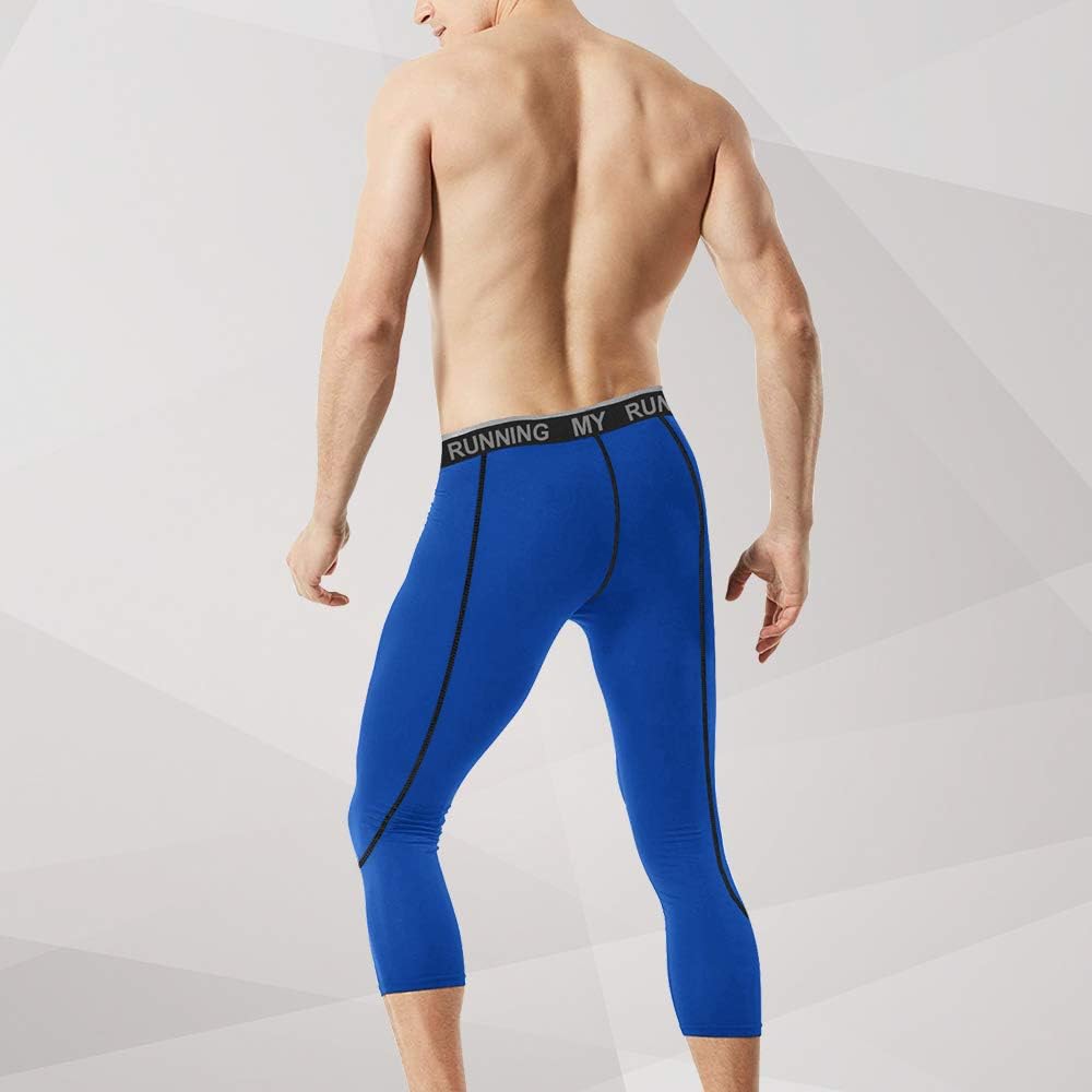 Homme Legging 3/4 Compression Pantalons Sport Collant ...