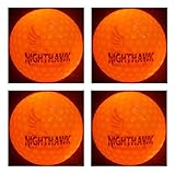 4 Orange Nighthawk Glow In Dark LED Light Up Golf Balls, Official Size Constant Lit