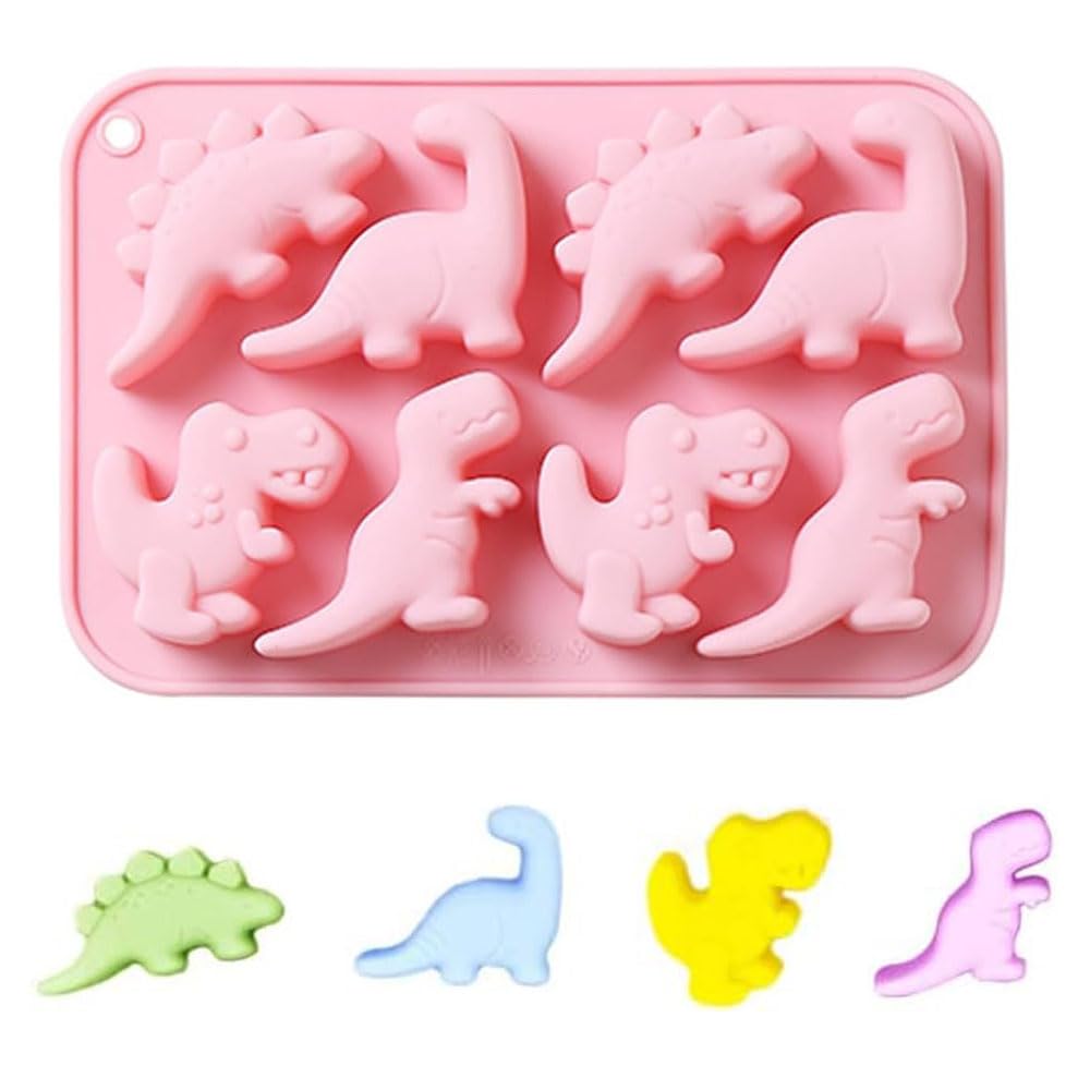 Selecto Bake Cute Dinosaur Silicone Molds 3D Dinosaur Baking Mould Tray DIY Baking Tool for Chocolate Cake Dessert Candy Mousse Pastry Handmade Soap Cupcake Topper
