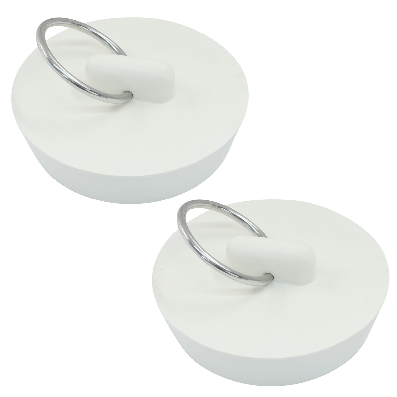 Photo 1 of Hordion 2Pcs Rubber Drain Stoppers 1-5/8 Inch, White Bathtub Plug and Sink Plug, Rubber Bath Tub Drain Stoppers forKitchen Laundry Bathroom Bathtub