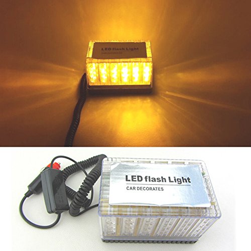 BININBOX 48 LED Truck Magnetic Base Top Emergency Hazard Warning Strobe Flash Light (Amber)