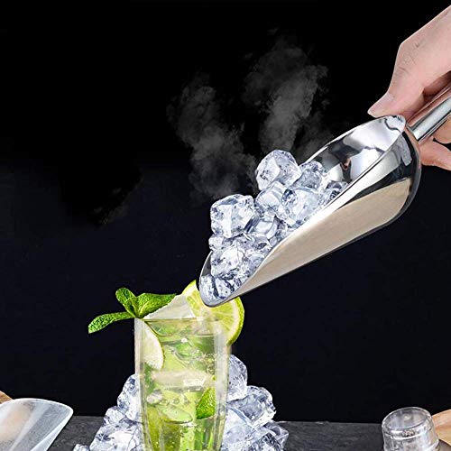 JSDOIN Stainless Steel Ice Scoop,Small Metal Scoops for Kitchen Bar Party Wedding,Heavy Duty Dishwasher Safe - 8 Ounces