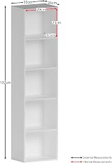 Vida Designs Oxford 5 Tier Cube Bookcase White Freestanding H132xW32xD24cm view 3