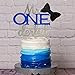 Blue Sliver Mr Onederful Cake Topper - Boy 1st Birthday Cake Topper for Little Man/Wonderful One/Bow Tie Theme Kids Boys 1 Year Old Birthday Party Supplies Decorations
