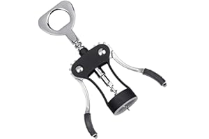 Foho Wine Opener, Multifunctional Wing Corkscrew Wine Bottle Opener for All Cork Stoppered and Beer Cap Bottles, Luxury Waite