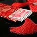 Corciosy Chinese New Year Red Envelopes Lunar 2025 Snake Year, Silk Red Pocket 4PCS Hong Bao Money Holder Cash Coin Lucky Money Envelopes for Happy New Year Spring Festival Birthday Wedding