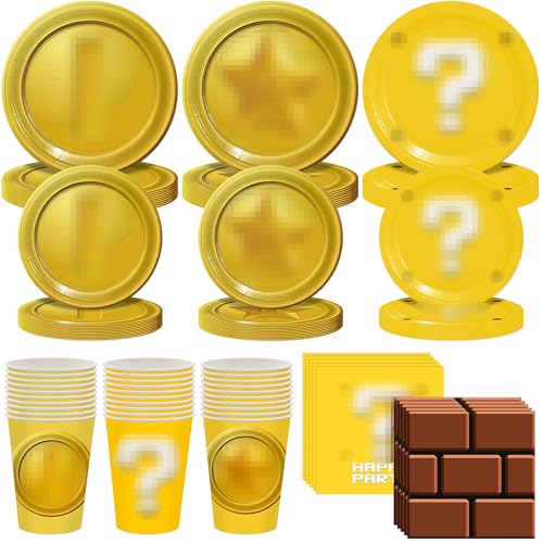 Party Supplies Set for 30 Guests – 150PCS Disposable Tableware Kit with Plates, Cups, Napkins – 7” & 9” Paper Plates, Paper Cups, Luncheon Napkins – Decorations for Birthday, School Events