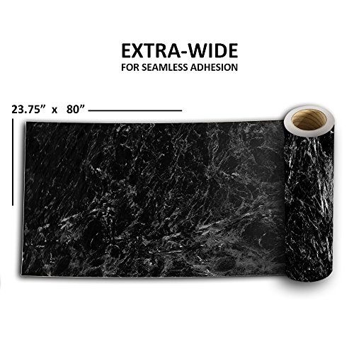 Black Marble Adhesive Film - High Gloss - Economical alternative to rehabilitate your countertops, backsplash and cabinets - eBook Included