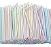 220 Pack 8.5 inch Drinking Straws Multi Colored Striped Flexible Small Diameter Bendy Disposable Plastic Drinking Straws