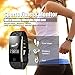 Diggro S2 Smart Bracelet Sports Fitness Tracker Heart Rate Sleep Quality Monitor Call/SMS Reminder IP67 Waterproof for Android IOS (Black+White Band)